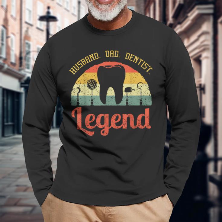 Dentist Dental Surgeon Dentistry Husband Dad Oral Hygiene Long Sleeve T-Shirt Gifts for Old Men