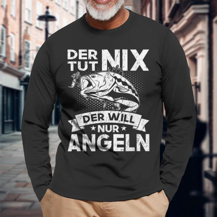 Der Tut Nix Der Will Nur Fischen German Language Langarmshirts Geschenke für alte Männer
