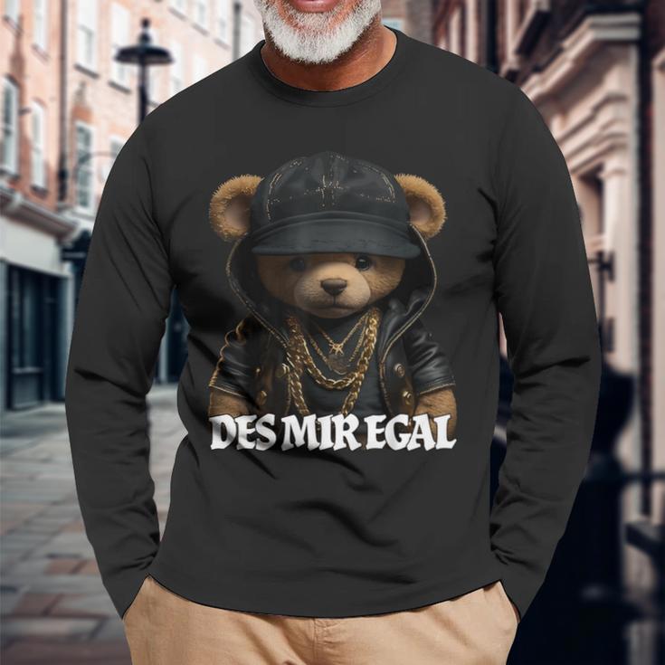 Desmiregal Des Mir Egal Teddy Slogan Langarmshirts Geschenke für alte Männer