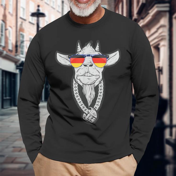 Deutschland-Ziege Mit Deutschland-Sonnenbrille Langarmshirts Geschenke für alte Männer