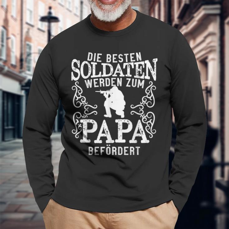 Die Besten Soldiers Werden Papa Military German Armed Forces Langarmshirts Geschenke für alte Männer