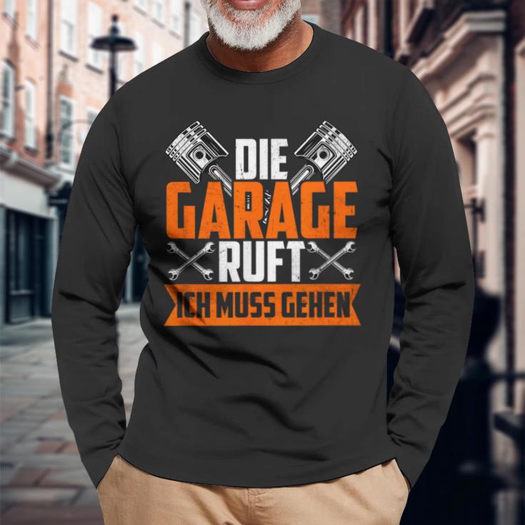 Die Garage Rufts The Garage Calls Langarmshirts Geschenke für alte Männer