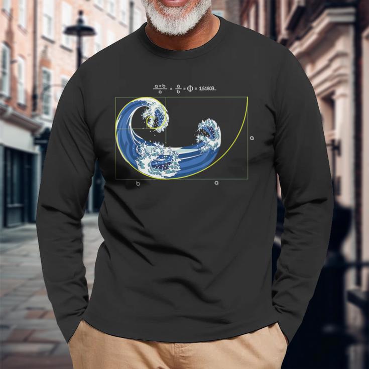 Die Große Fibonacci-Welle S Langarmshirts Geschenke für alte Männer