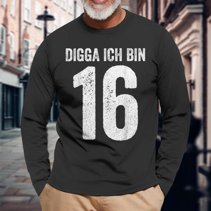 Digga Ich Bin 16 Jahre Alt Birthday 16 16Th Birthday Langarmshirts Geschenke für alte Männer