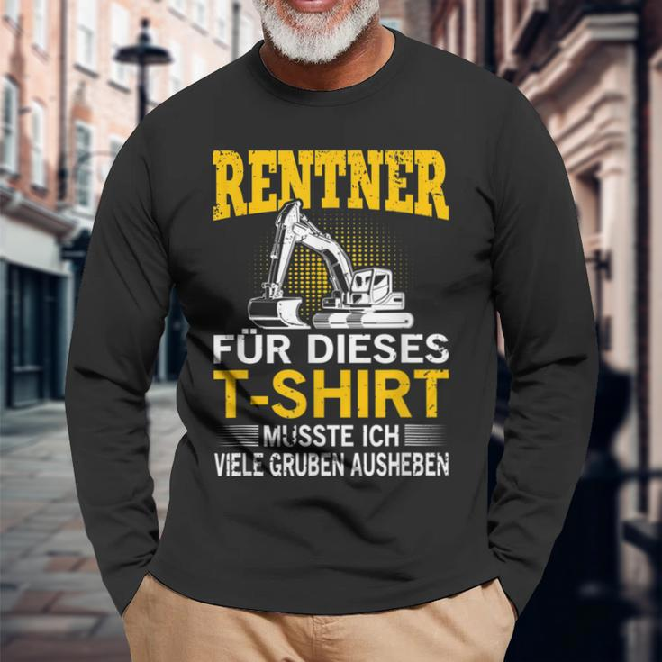 Digger Driver In Retirement Retirement Pensioner Digger Langarmshirts Geschenke für alte Männer