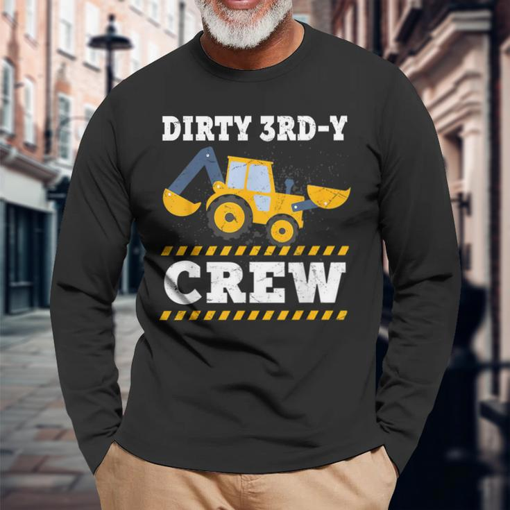 Dirty 3Rdy Birthday Construction Truck 3Rd Bday Crew Long Sleeve T-Shirt Gifts for Old Men