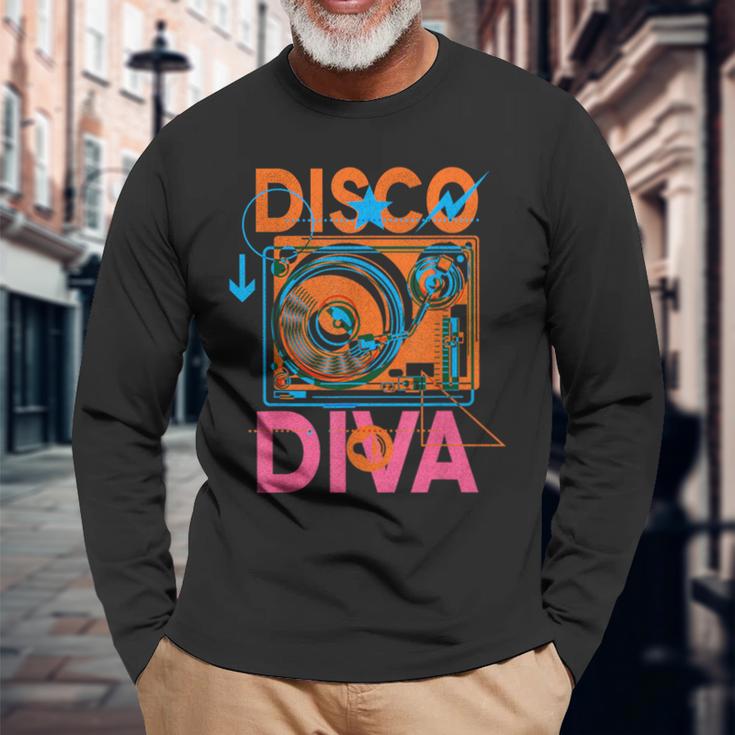 Disco Diva 60S 70S 80S Costume Party Long Sleeve T-Shirt Gifts for Old Men