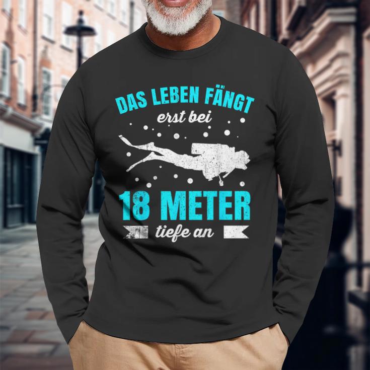 Diving For Scuba Diving Dive Apnoe Diving Sports Langarmshirts Geschenke für alte Männer