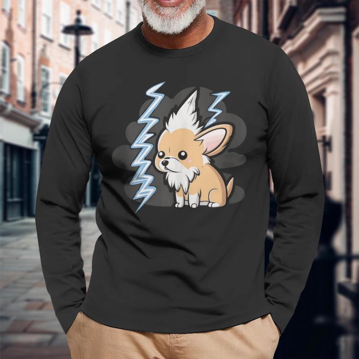 Dog Dad Cute Thunder Buddy Dog Lover Long Sleeve T-Shirt Gifts for Old Men