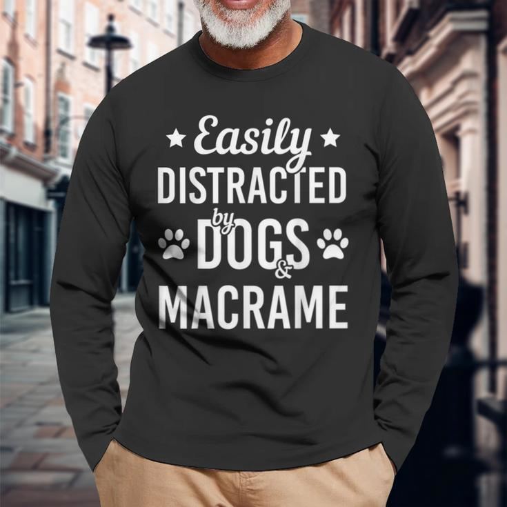 Dog Lover Macrame Lover Dogs And Macrame Dog Long Sleeve T-Shirt Gifts for Old Men