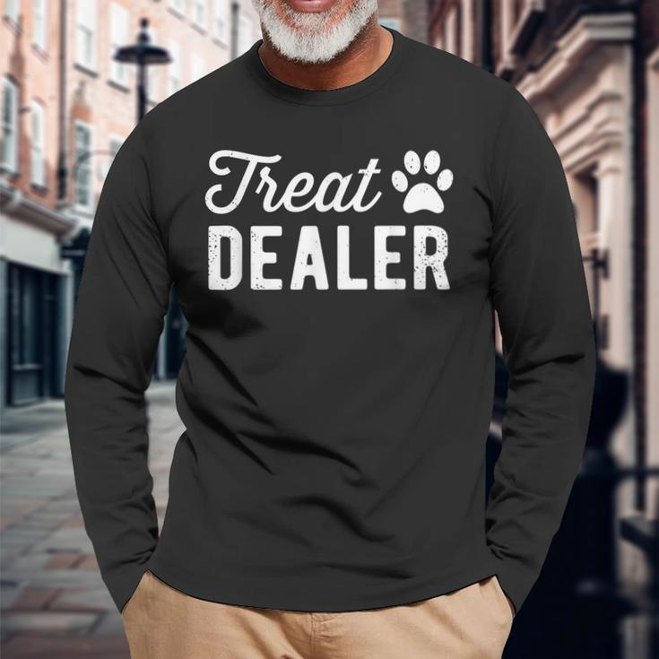 Dog Treat Dealer Humor Dog Owner Dog Treats Dog Lover Long Sleeve T-Shirt Gifts for Old Men