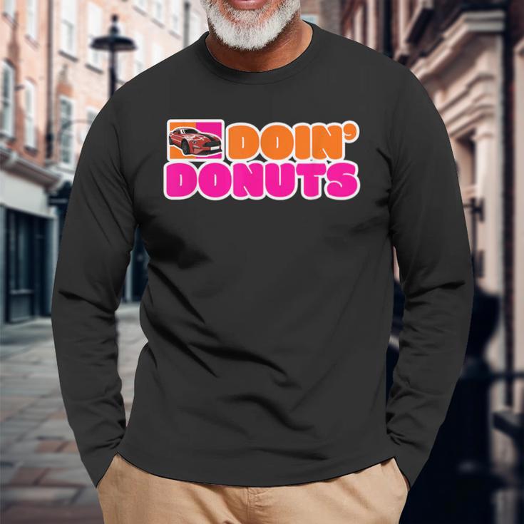 Doin' Donuts Car Lover Car Racing Turbo Drift Car Racer Long Sleeve T-Shirt Gifts for Old Men