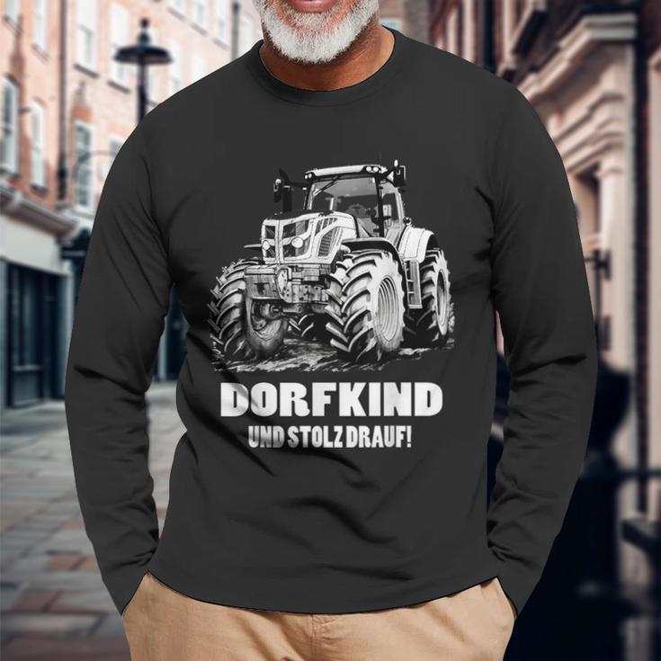 Dorfkind Traktor Landwirt & Bauern Trecker Geschenk Langarmshirts Geschenke für alte Männer