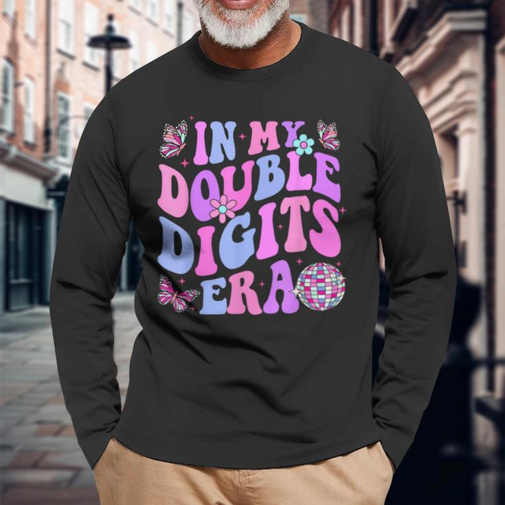 In My Double Digits Era Retro 10 Year Old 10Th Birthday Girl Long Sleeve T-Shirt Gifts for Old Men