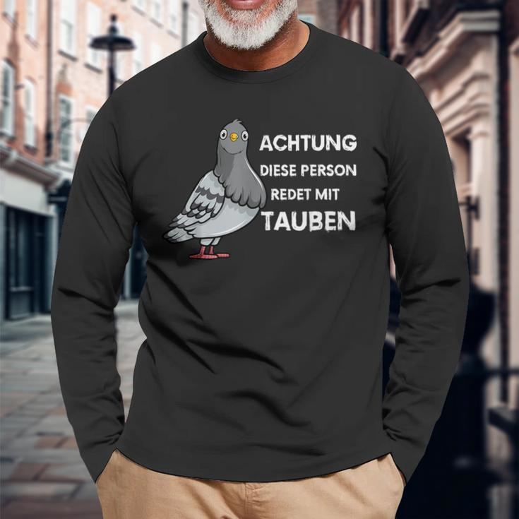 With Dove City Doves Achtung Dieser Person Talk With Doves Langarmshirts Geschenke für alte Männer