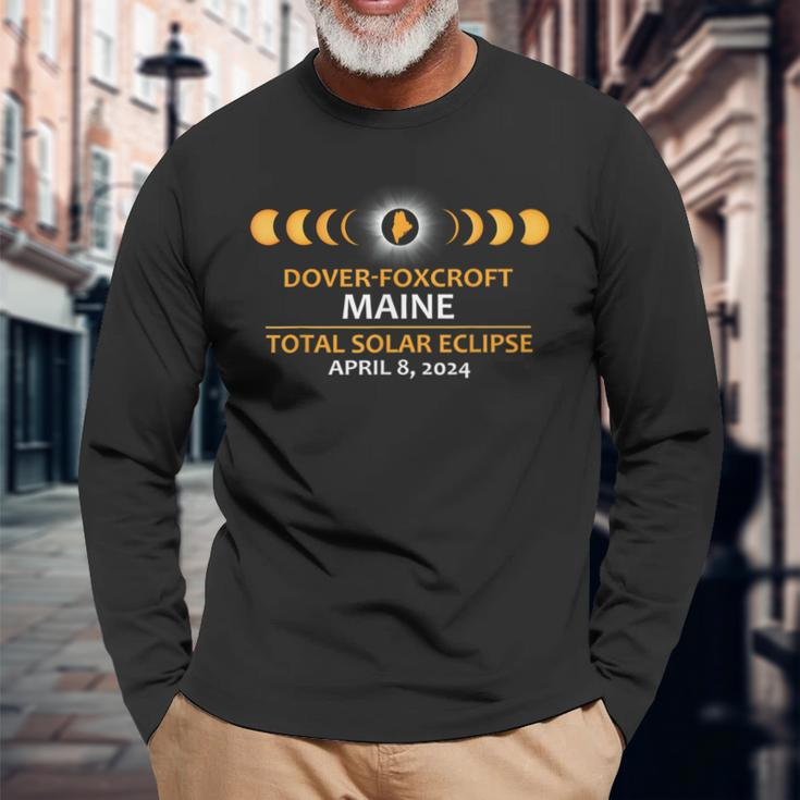 Dover Foxcroft Maine Total Solar Eclipse 2024 Long Sleeve T-Shirt Gifts for Old Men