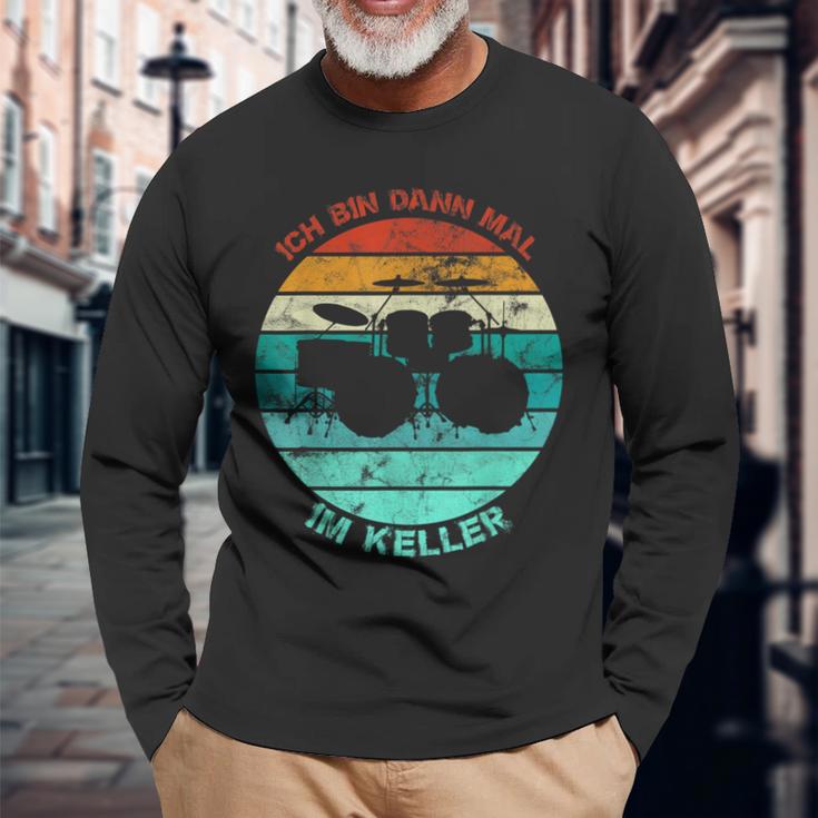 Drum Drum Drum Ich Bin Dann Mal Im Keller Vintage Langarmshirts Geschenke für alte Männer