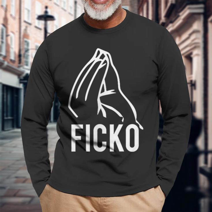 Du Ficko Wage Italian Gesture Langarmshirts Geschenke für alte Männer