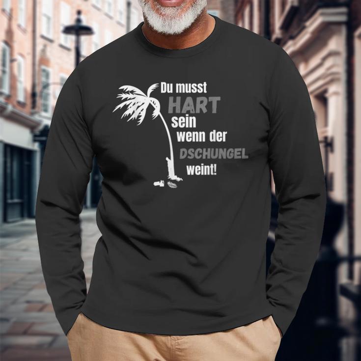 Du Muss Hard Sen Wenn Der Jungle Weine Black Langarmshirts Geschenke für alte Männer