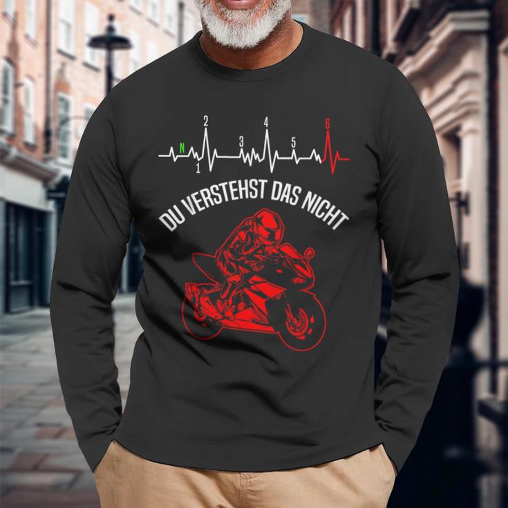 Du Verstehst Das Nicht Motorrad Herzschlag Schwarzes Langarmshirts für Biker Geschenke für alte Männer