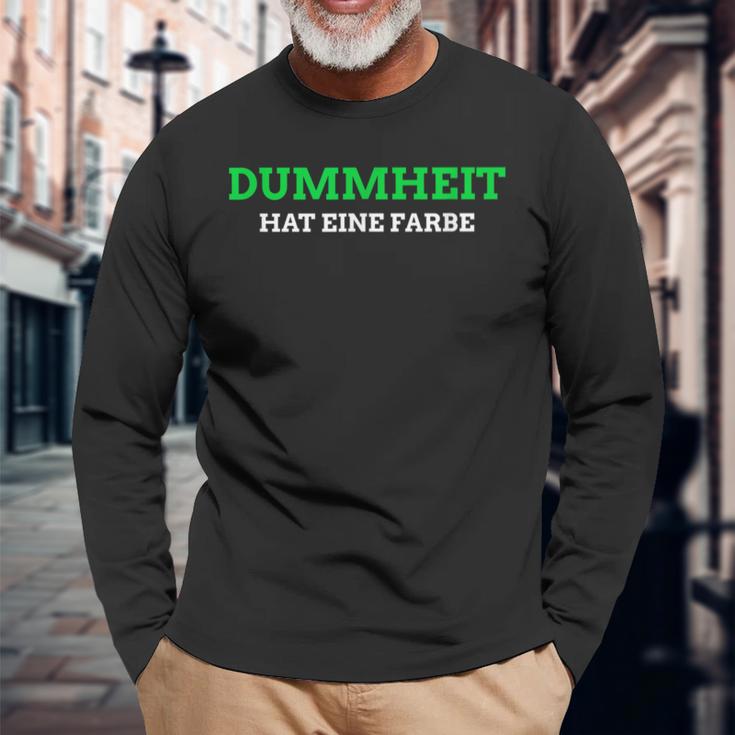 Dummheit Hat Eine Colour Kobold Baerbock Die Grünen Green Langarmshirts Geschenke für alte Männer