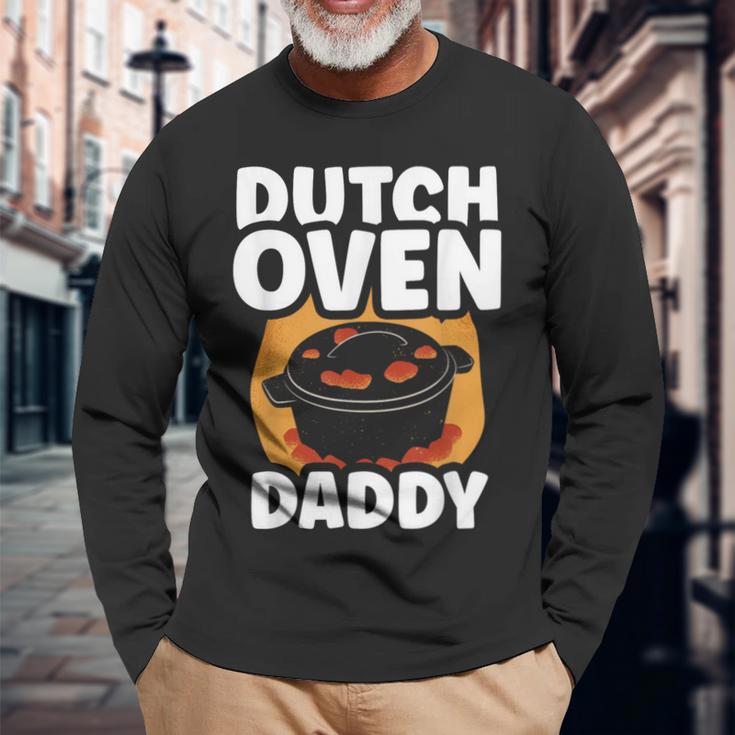 Dutch Oven Daddy Metal Iron Bbq Lover Dutch Oven Dad Father Long Sleeve T-Shirt Gifts for Old Men