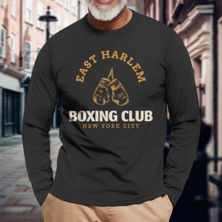 East Harlem New York City Boxing Club Boxing Long Sleeve T-Shirt Gifts for Old Men