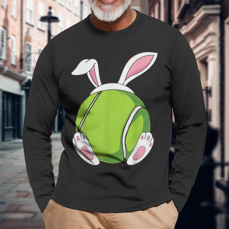 Easter Bunny Tennis Easter Tennis Rabbit Ears Langarmshirts Geschenke für alte Männer