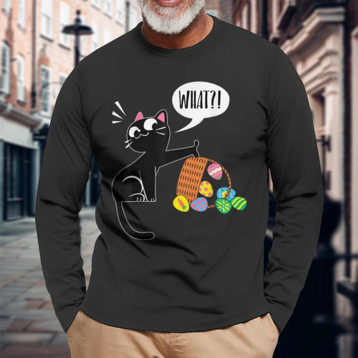 What Easter Cat Long Sleeve T-Shirt Gifts for Old Men