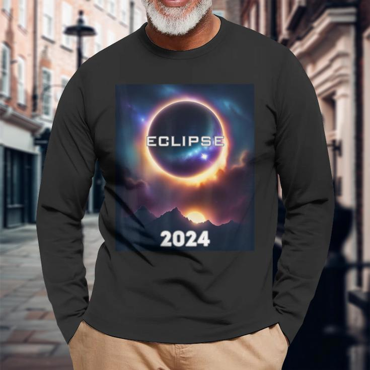 Eclipse 2024 Total Solar Astronomer Long Sleeve T-Shirt Gifts for Old Men