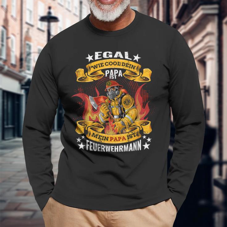 Egal Wie Cool Dein Papa Ist Meinater Ist Fireman Langarmshirts Geschenke für alte Männer