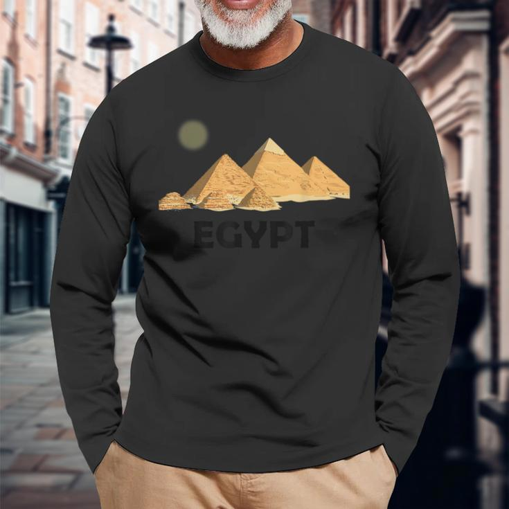 Egyptian Pyramids Ancient Egypt Cool Long Sleeve T-Shirt Gifts for Old Men