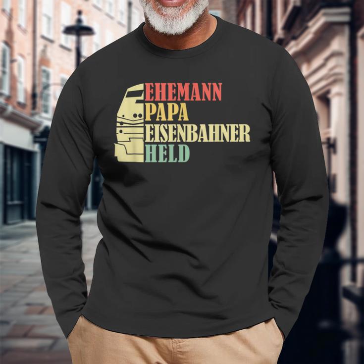 Ehemann Papa Eisenbahner Heldater Langarmshirts Geschenke für alte Männer