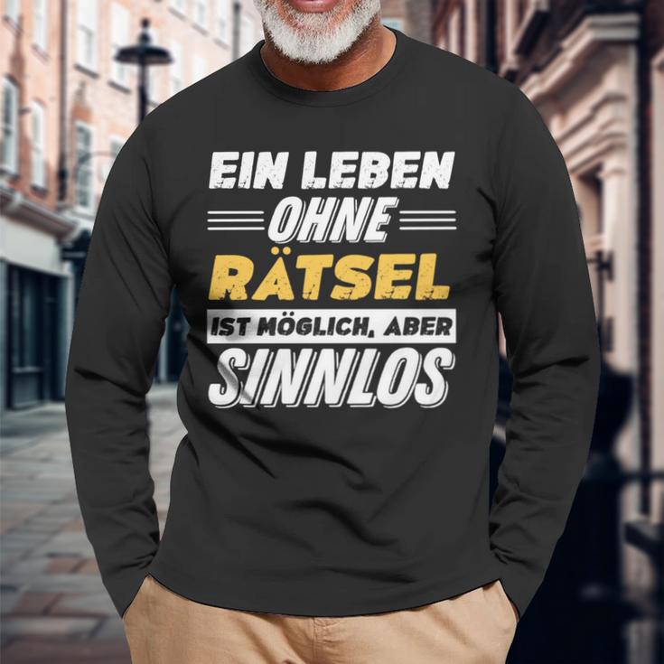 Ein Leben Ohne Rätsel Spruch Lustiges Rätsel Langarmshirts Geschenke für alte Männer