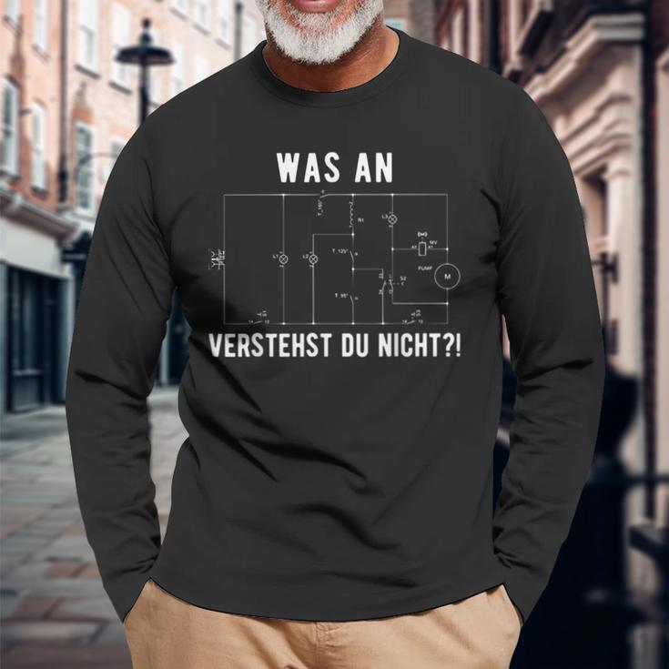 Elektroniker Elektriker Schaltplan Geschenk Langarmshirts Geschenke für alte Männer