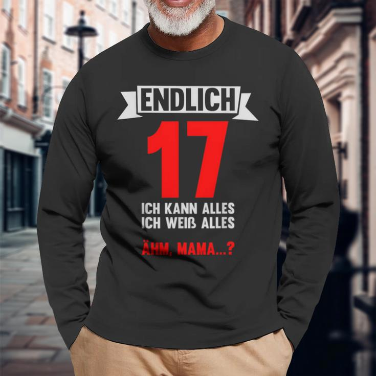 Endlich 17 Ich Kann Alles 17 Jahre 17Th Birthday Langarmshirts Geschenke für alte Männer