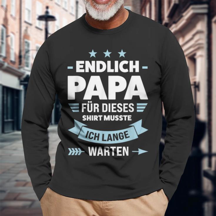 Endlich Papa Familie S Langarmshirts Geschenke für alte Männer