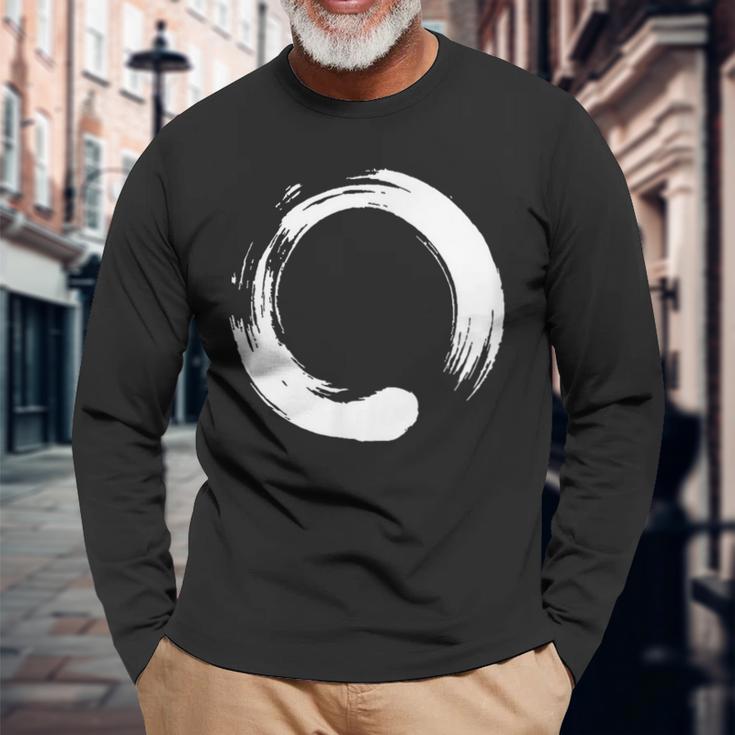 Enso Zen Circle Symbol Buddhism Buddha Meditation Yoga Long Sleeve T-Shirt Gifts for Old Men