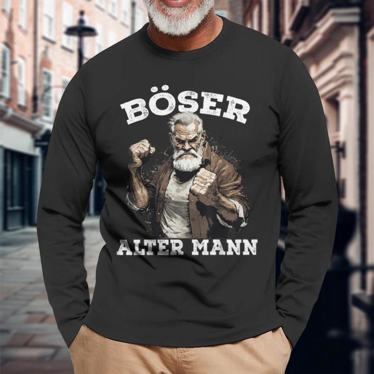 Evil Old Man Hardrock Heavy Metal Grandpa Langarmshirts Geschenke für alte Männer