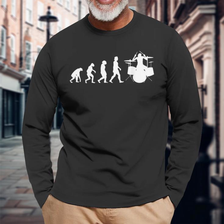 Evolution Drummer Drum Kit Langarmshirts Geschenke für alte Männer