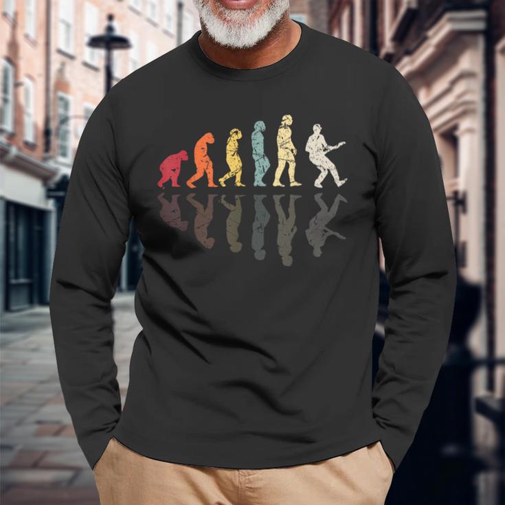 Evolution Of Man Guitar Band Retro Vintage Guitarist Long Sleeve T-Shirt Gifts for Old Men