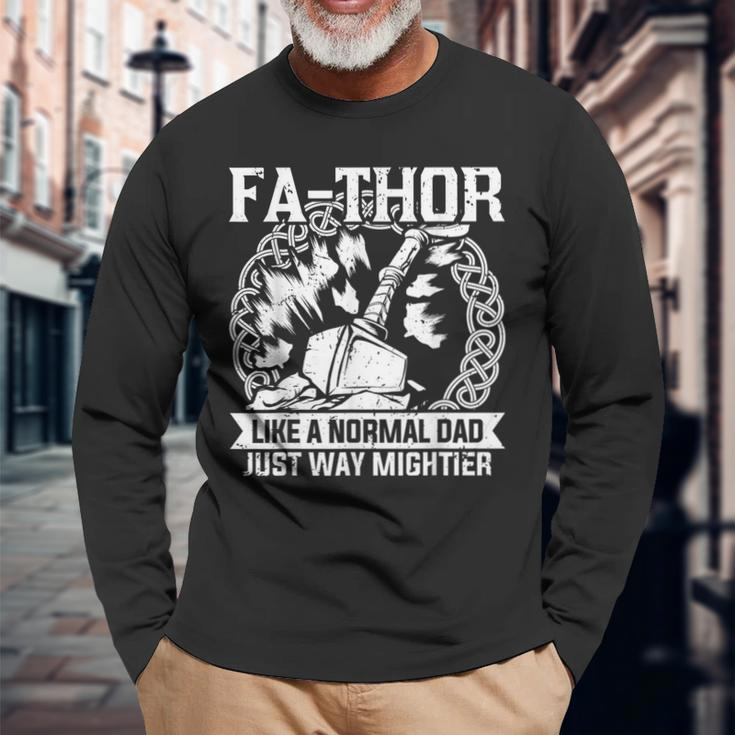 Fa-Thor Fathers Day Fathers Day Dad Father Long Sleeve T-Shirt Gifts for Old Men