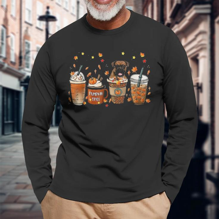Fall Coffee Pumpkin Spice Latte Iced Autumn Boxer Long Sleeve T-Shirt Gifts for Old Men