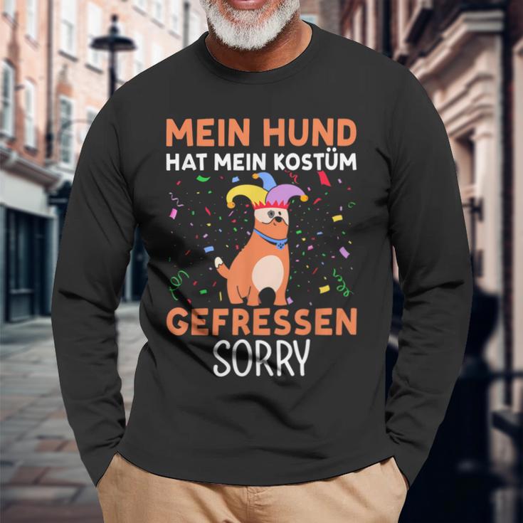 Fasching Mein Hund Hat Mein Kostüm Gefressen Carnival Langarmshirts Geschenke für alte Männer