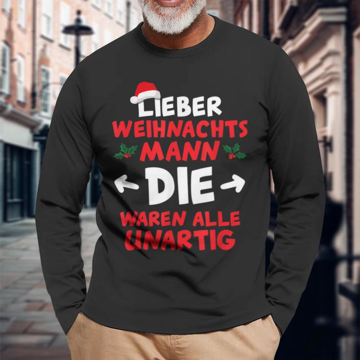 Father Christmas Die Waren Unartig Christmas Black Langarmshirts Geschenke für alte Männer