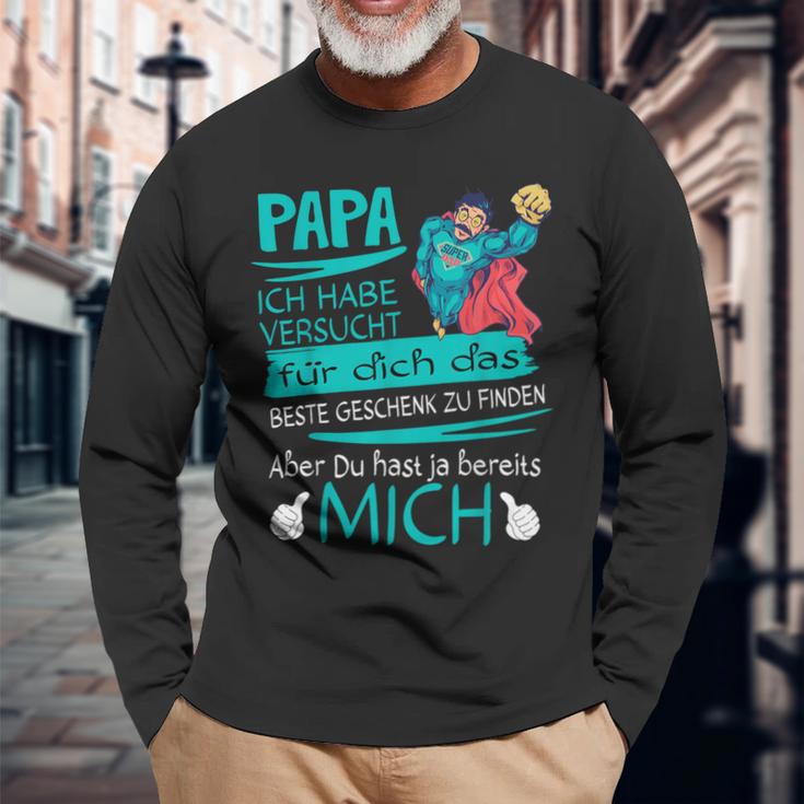 Father's Day Papa Superheroersucht Das Beste Geschenk Father S Langarmshirts Geschenke für alte Männer