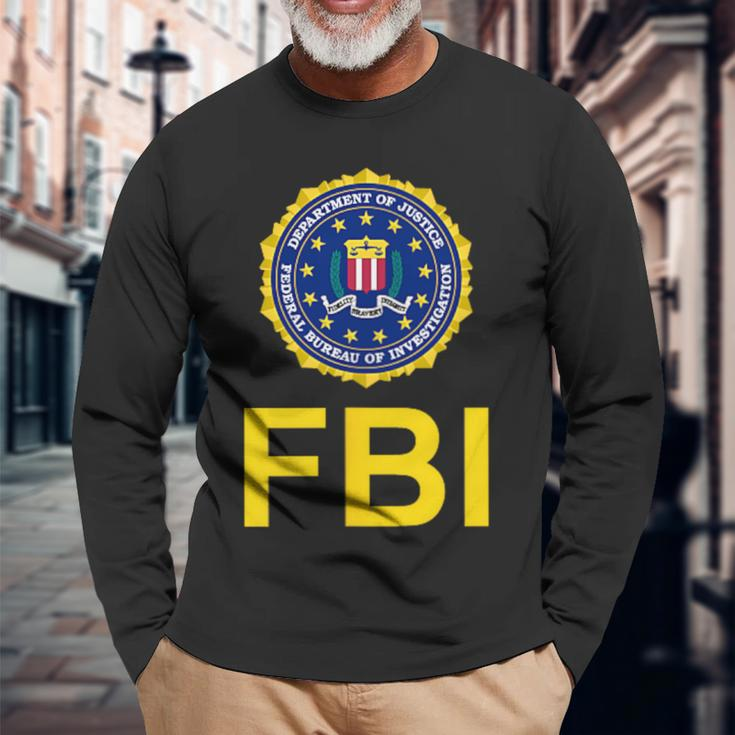 Fbi Fbi Chest Seal Logo Federal Bureau Of Investigation Chest Seal Logo Long Sleeve T-Shirt Gifts for Old Men