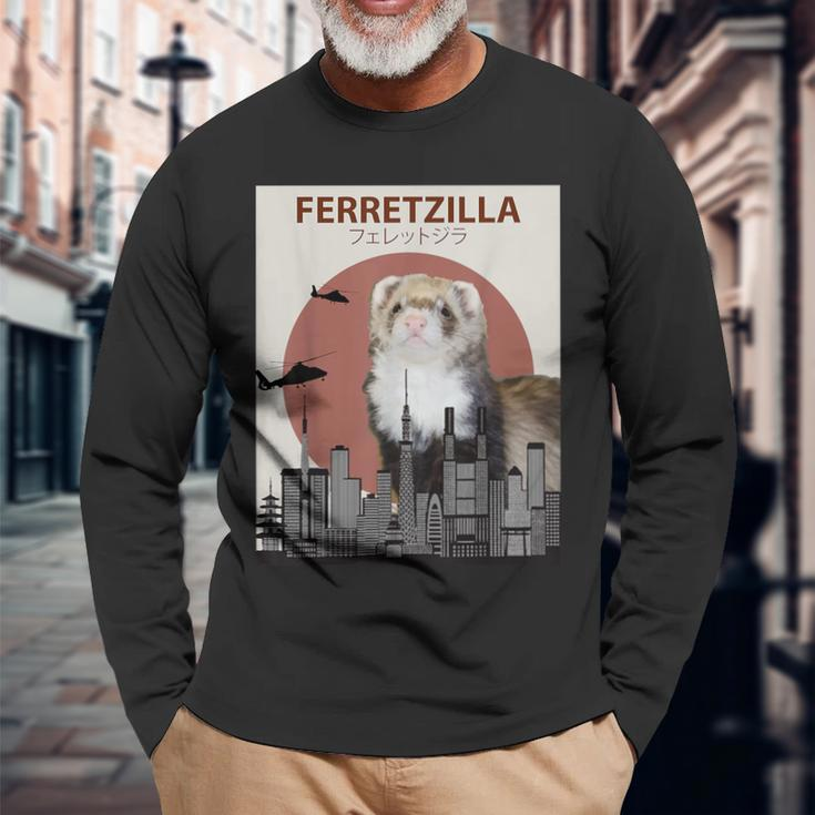 Ferretzilla Ferret For Ferret Lovers Langarmshirts Geschenke für alte Männer