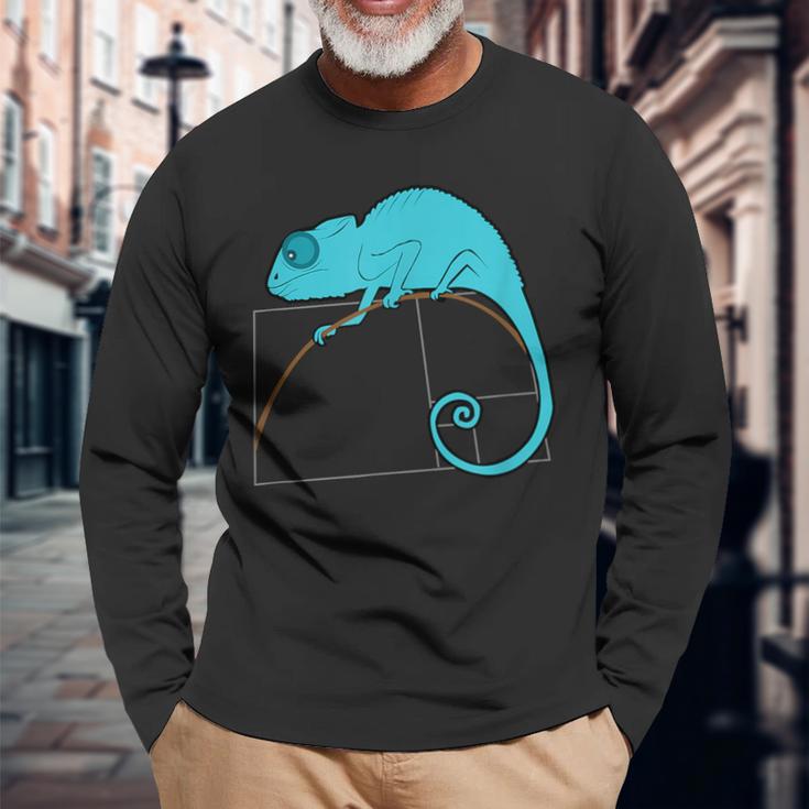 Fibonacci Chameleon Langarmshirts Geschenke für alte Männer