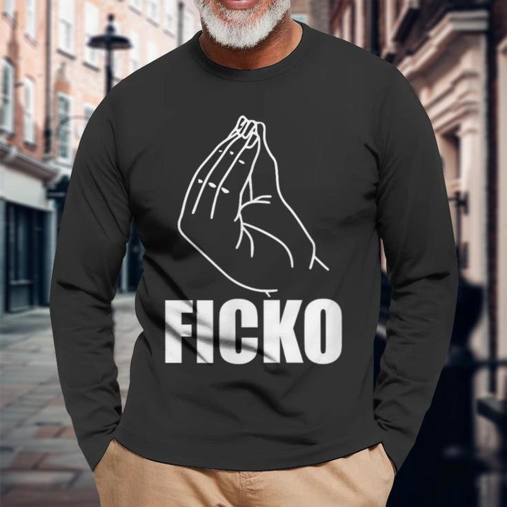 Ficko Italy Hand Sign Fun Geste Langarmshirts Geschenke für alte Männer
